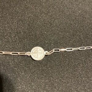Saint St Benedict Medal Silver Bracelet Pulsera De Plata De San Benito